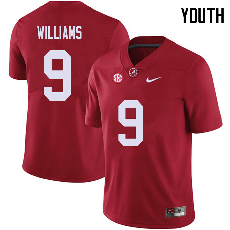 Alabama Crimson Tide Youth Xavier Williams #9 Red NCAA Nike Authentic Stitched 2018 College Football Jersey YY16V25JA